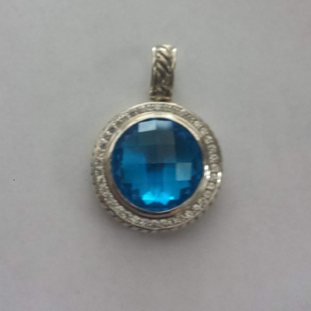 Sterling Silver Halo Cz Pendant Enhancer